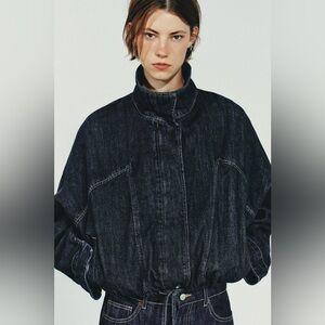 Zara TRF Batwing Sleeve Denim Jacket
